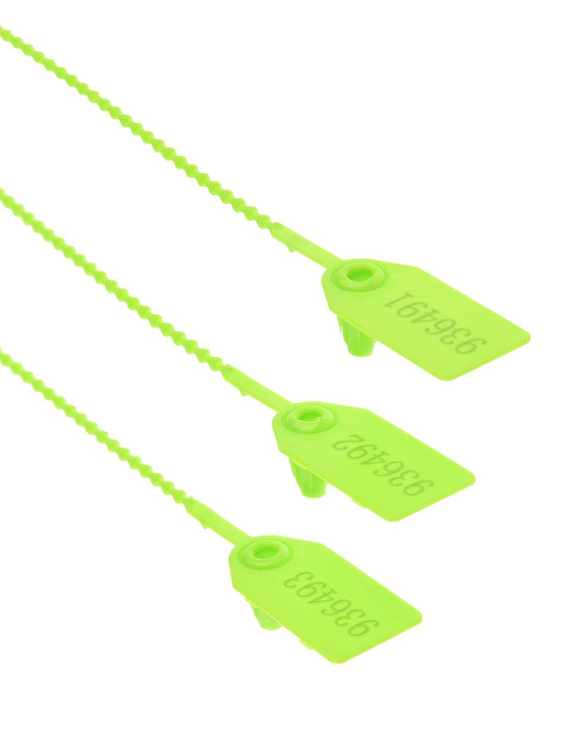 XF-Vel Plastic Security Seals Disposable Tags Safety Padlocks Zip Ties Numbered 9.84 inches Green 200 pcs per Bag - Image 3